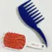 tools for wash and go. a blue kazmaleje detangling comb and an orange and white FHI un brush plus detangling brush