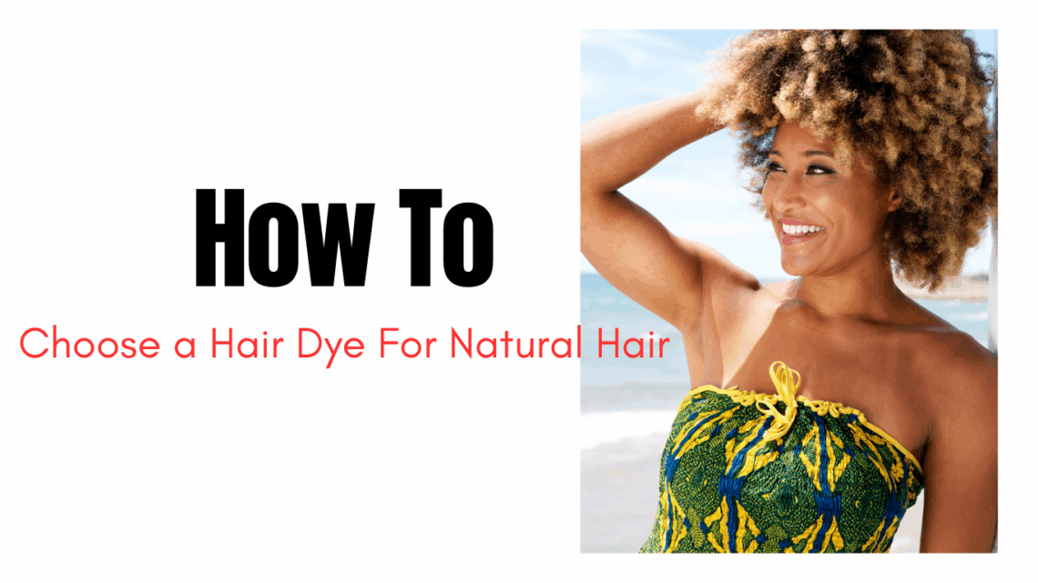 black woman with honey blonde afro smiling and touching her hair after using a hair dye for natural hair.